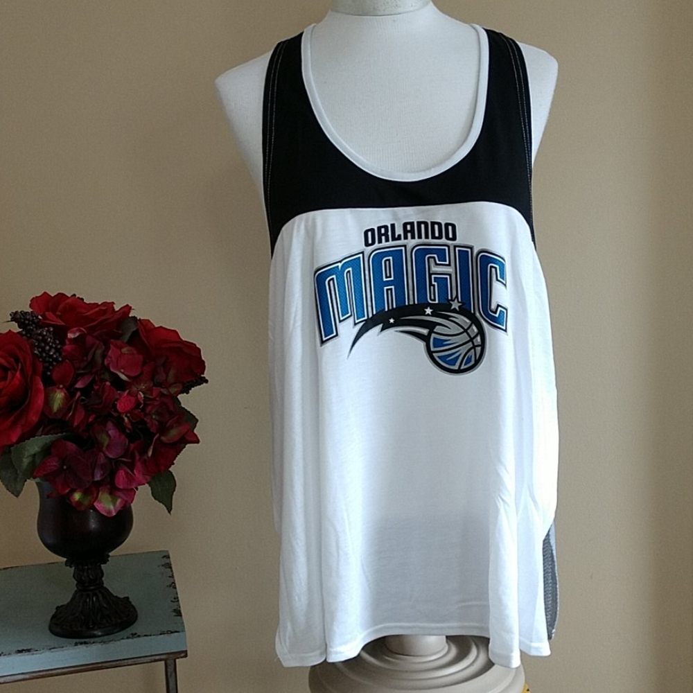 Orlando Magic NEW NBA Adidas Womens Tank Top Split Side Racerback Color Block XL - Picture 3 of 8